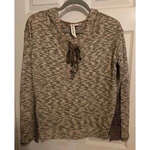 others follow Lace Up Hooded Sweater Brown Size L